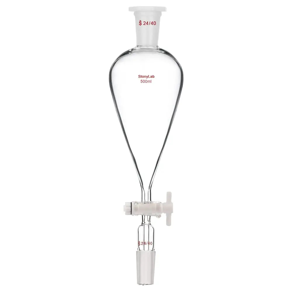 Comprehensive product view and setup components for StonyLab Separatory Funnel with PTFE Stopcock