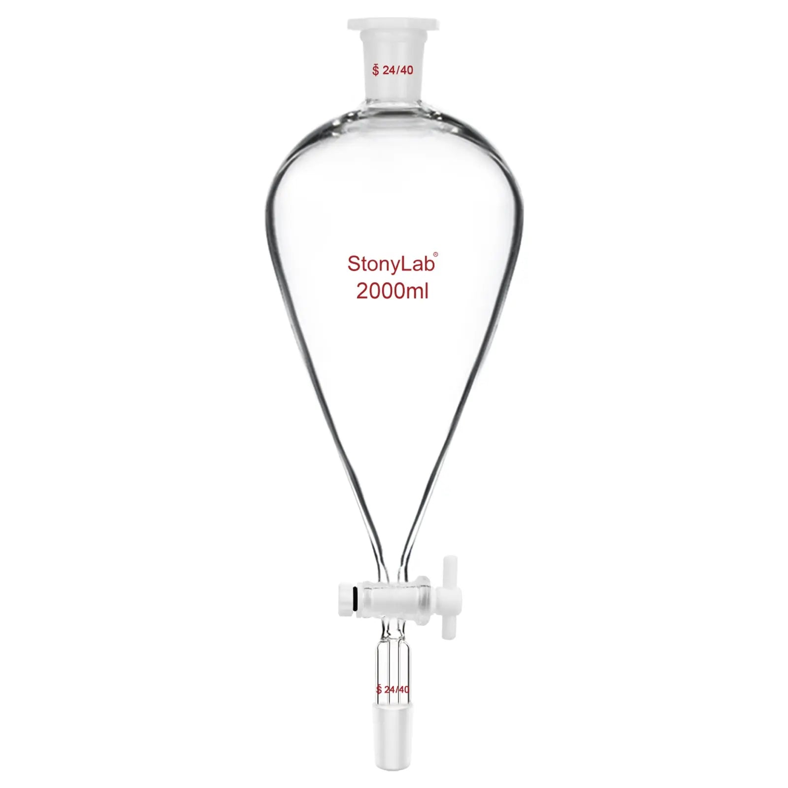 Comprehensive product view and setup components for StonyLab Separatory Funnel with PTFE Stopcock