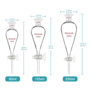 Close-up view showing the precise design and material of StonyLab Separatory Funnel