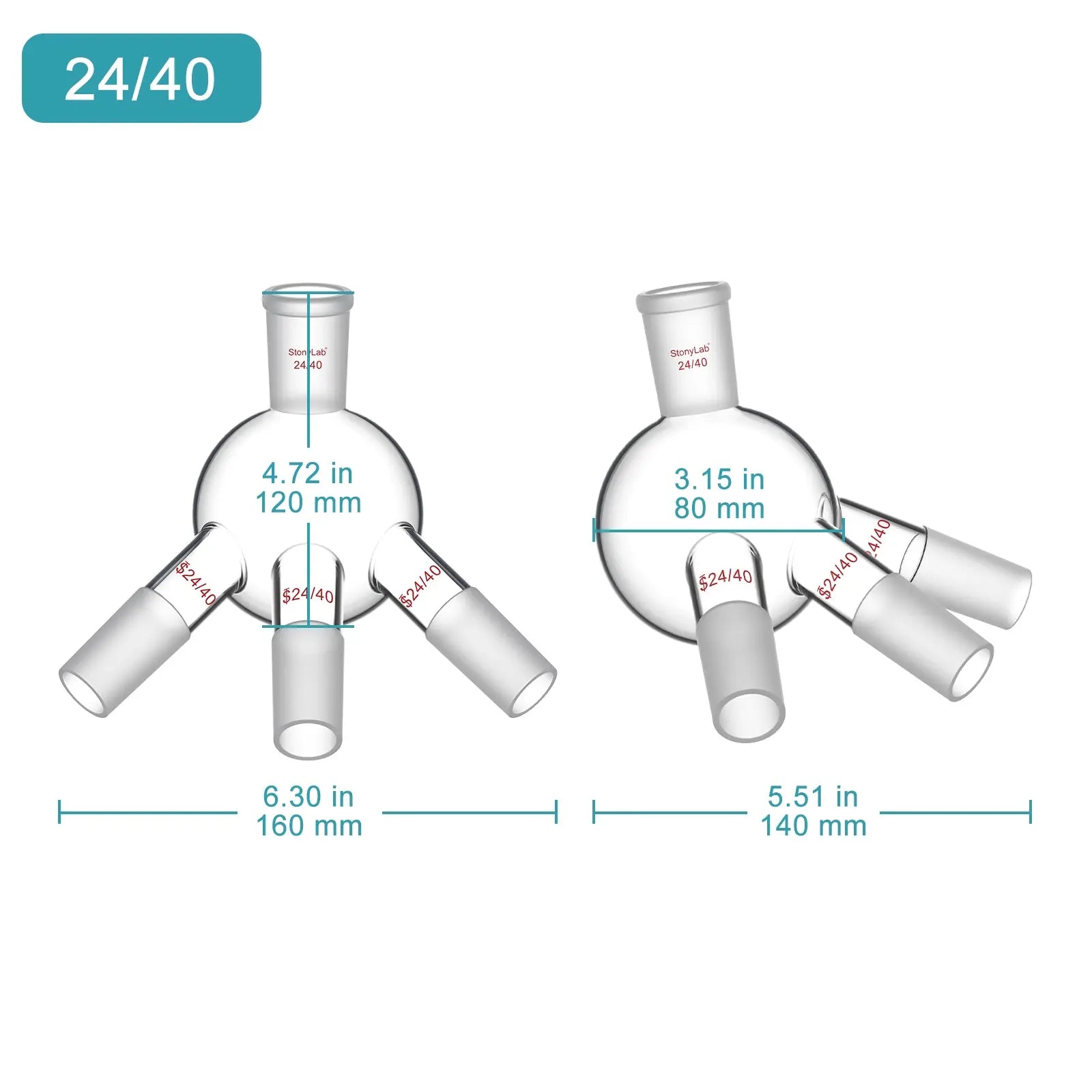 Close-up view showing the precise design and material of StonyLab Short Path Distillation Receiver