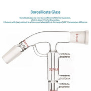 Side view and dimensional layout of the durable StonyLab Short Path Distilling Adapter