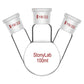 3 Neck Round Bottom Flask, 19/22 Center/Side Joint, 50-5000 ml - StonyLab Flasks - Round Bottom 
