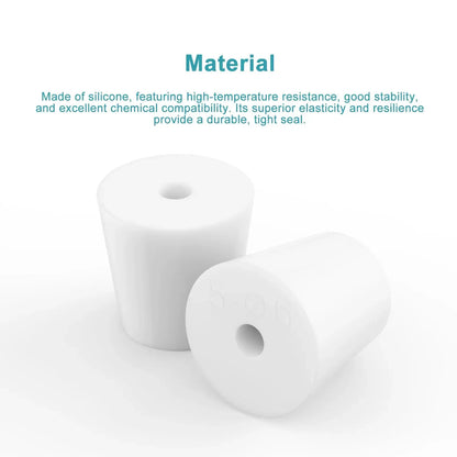 Silicone Stoppers, One-Hole, 5-Pack Stoppers-Silicone