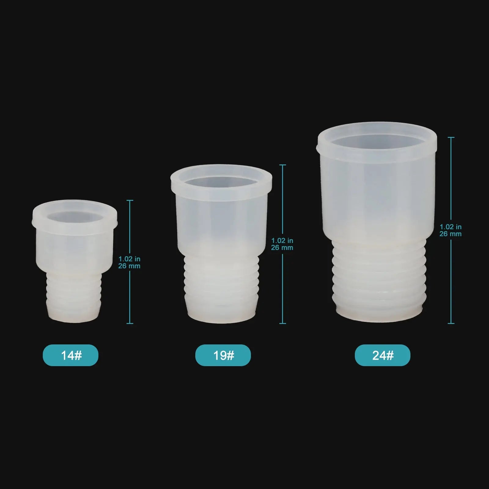 Close-up view showing the precise design and material of StonyLab Silicone Stoppers