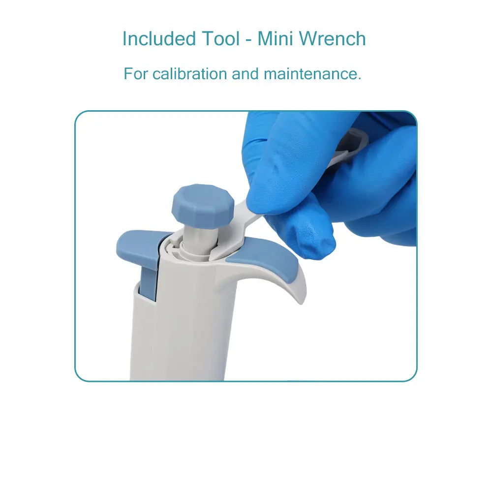 StonyLab Single Channel Adjustable Volume Pipette with Ejector heavy duty chemical processing configuration