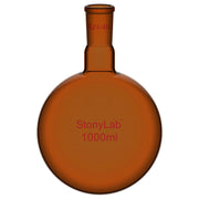 StonyLab Single Neck Amber Round Bottom Flask with 24 for professional laboratory applications