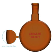 StonyLab Single Neck Amber Round Bottom Flask with 24 heavy duty chemical processing configuration