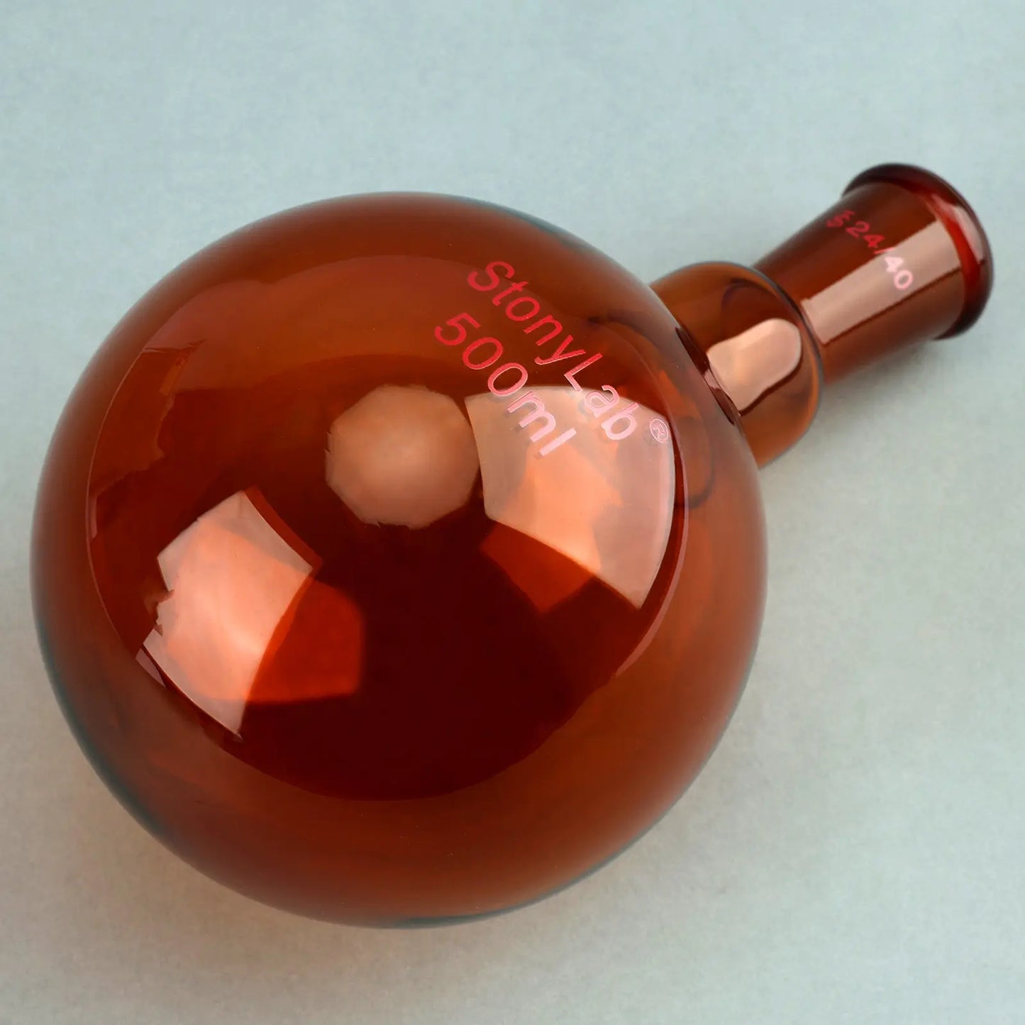 Single Neck Amber Round Bottom Flask with 24/40 Standard Taper Outer Joint, 100-1000 ml Flasks-Round Bottom