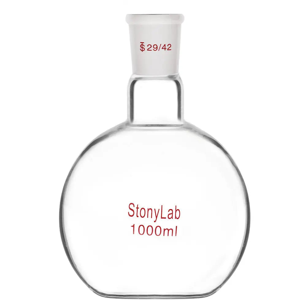 Single Neck Flat Bottom Flask - StonyLab Flasks - Flat Bottom 1000-ml