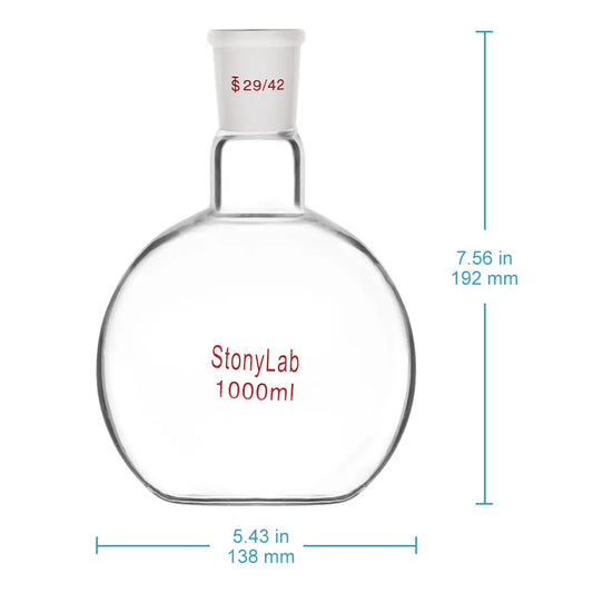 Single Neck Flat Bottom Flask - StonyLab Flasks - Flat Bottom 