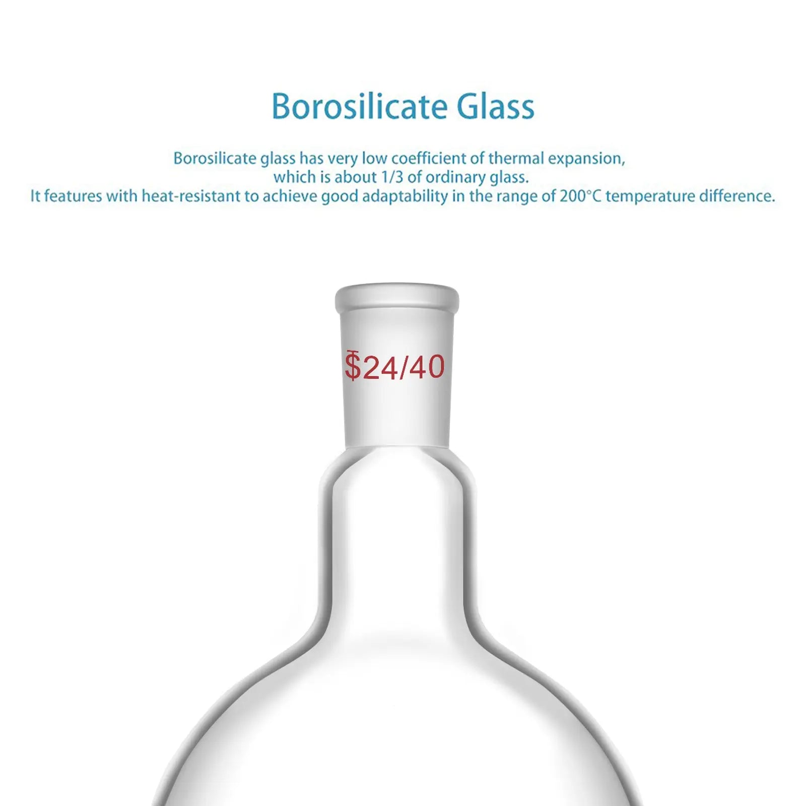 StonyLab Single Neck Flat Bottom Flask heavy duty chemical processing configuration
