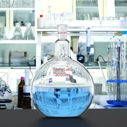 Alternative angle showing underlying build quality of StonyLab Single Neck Flat Bottom Flask