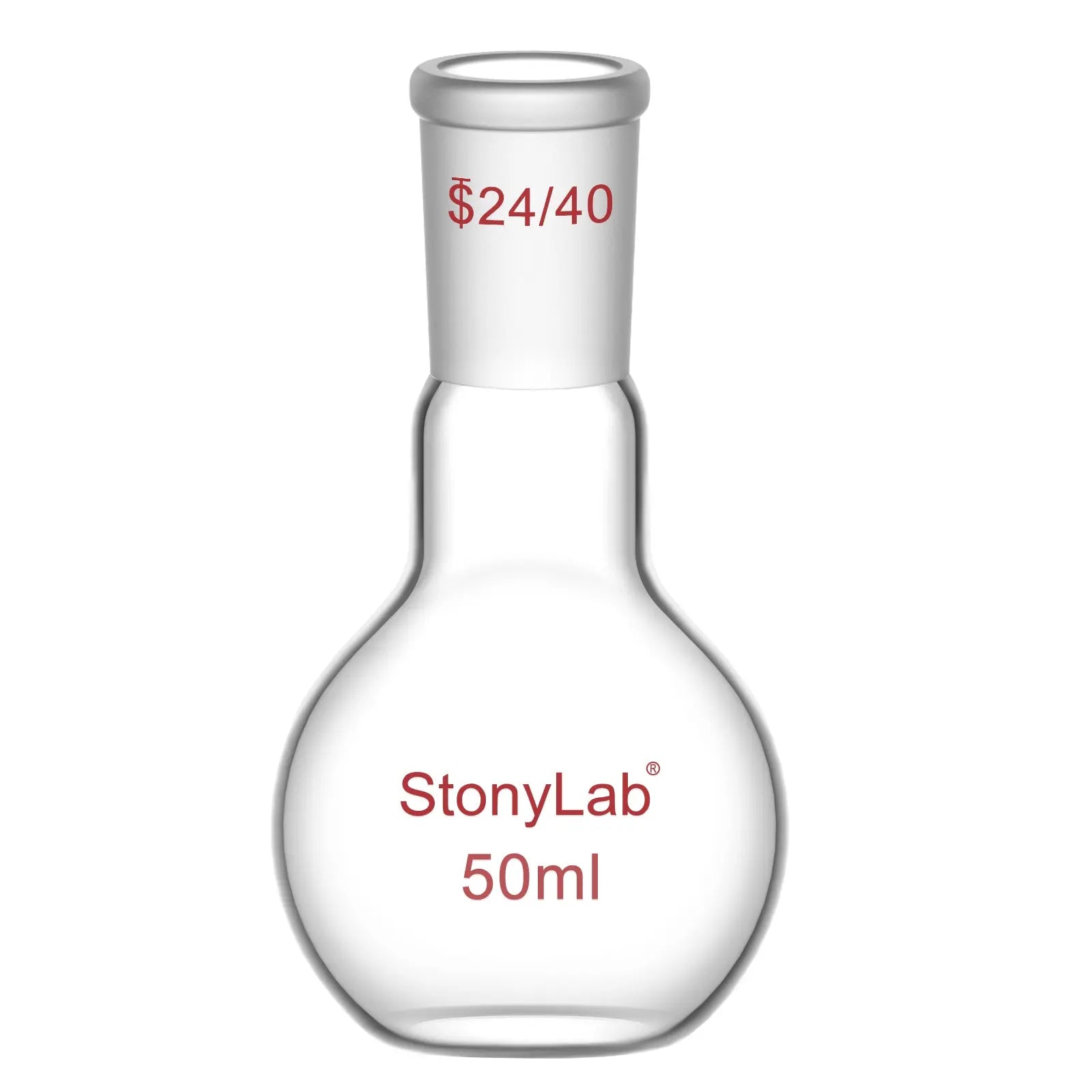Comprehensive product view and setup components for StonyLab Single Neck Flat Bottom Flask