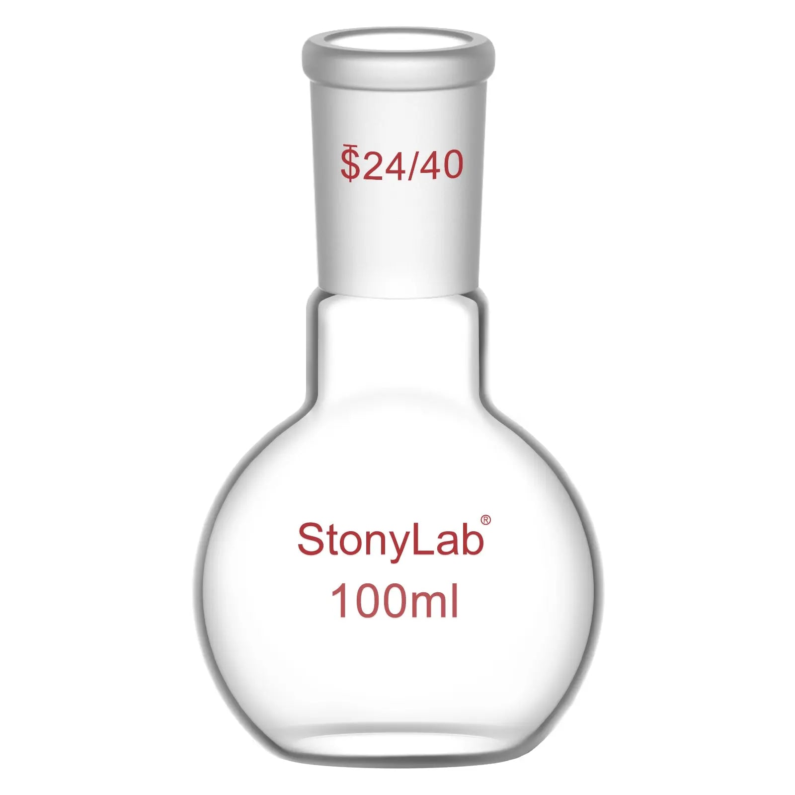 Comprehensive product view and setup components for StonyLab Single Neck Flat Bottom Flask