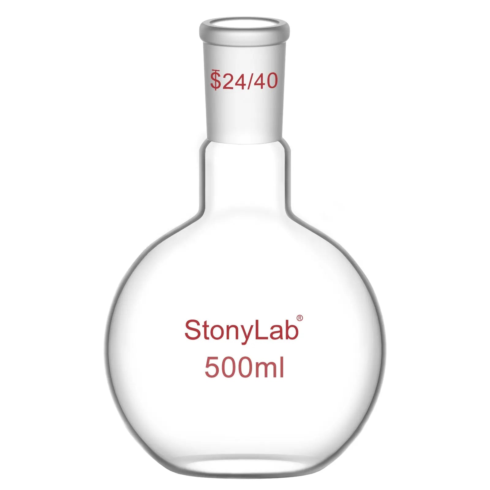 Comprehensive product view and setup components for StonyLab Single Neck Flat Bottom Flask