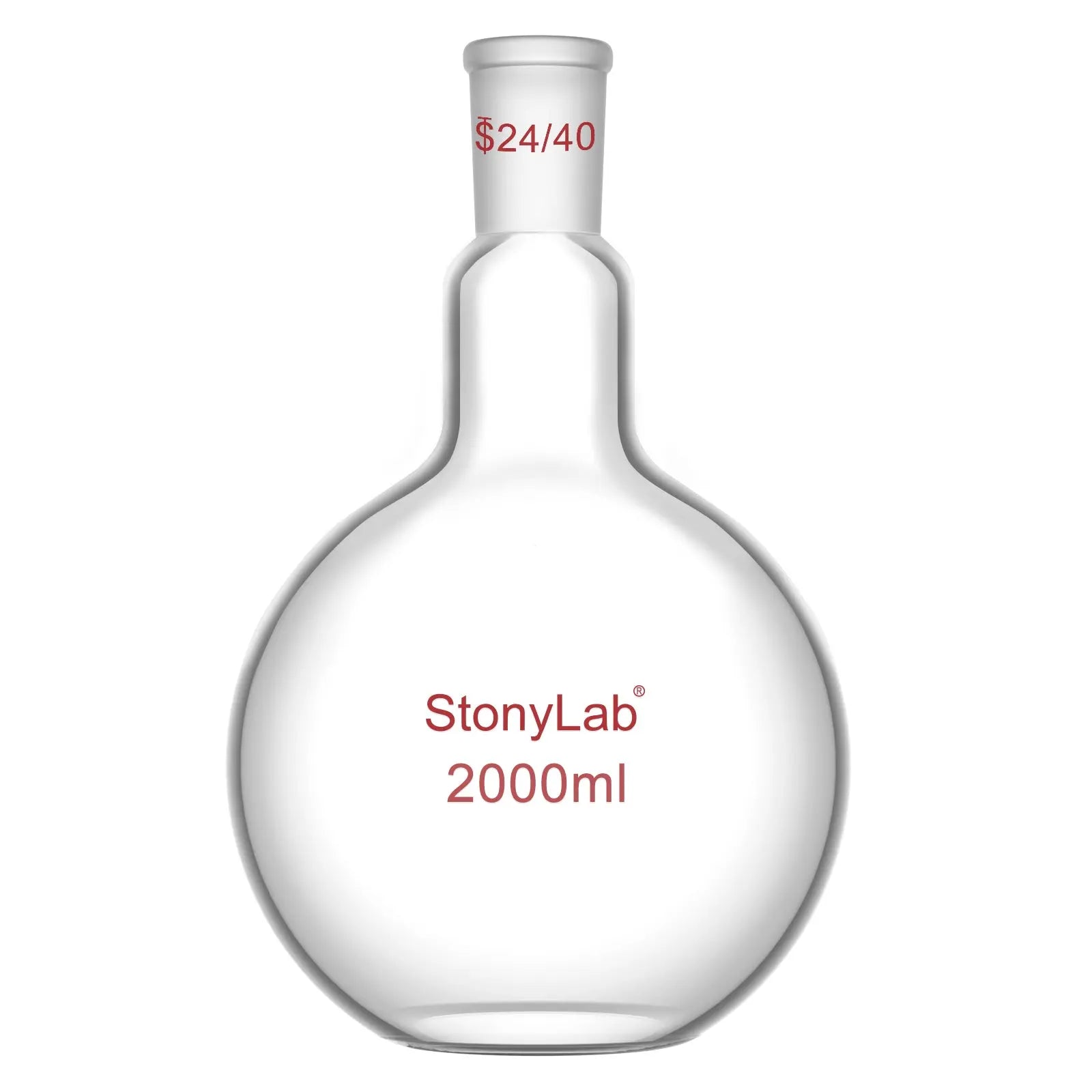 Comprehensive product view and setup components for StonyLab Single Neck Flat Bottom Flask