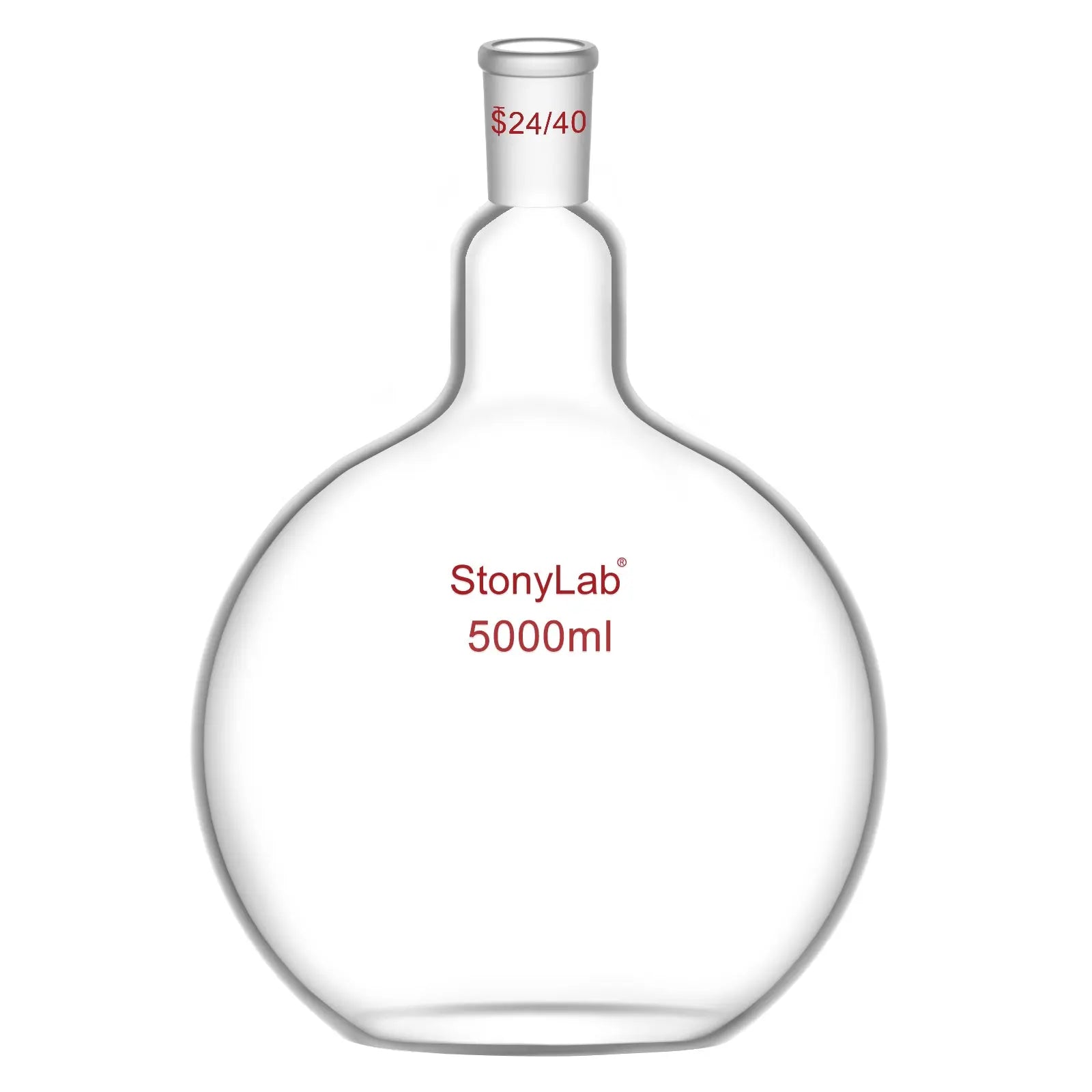 Comprehensive product view and setup components for StonyLab Single Neck Flat Bottom Flask