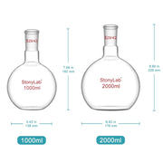 Close-up view showing the precise design and material of StonyLab Single Neck Flat Bottom Flask