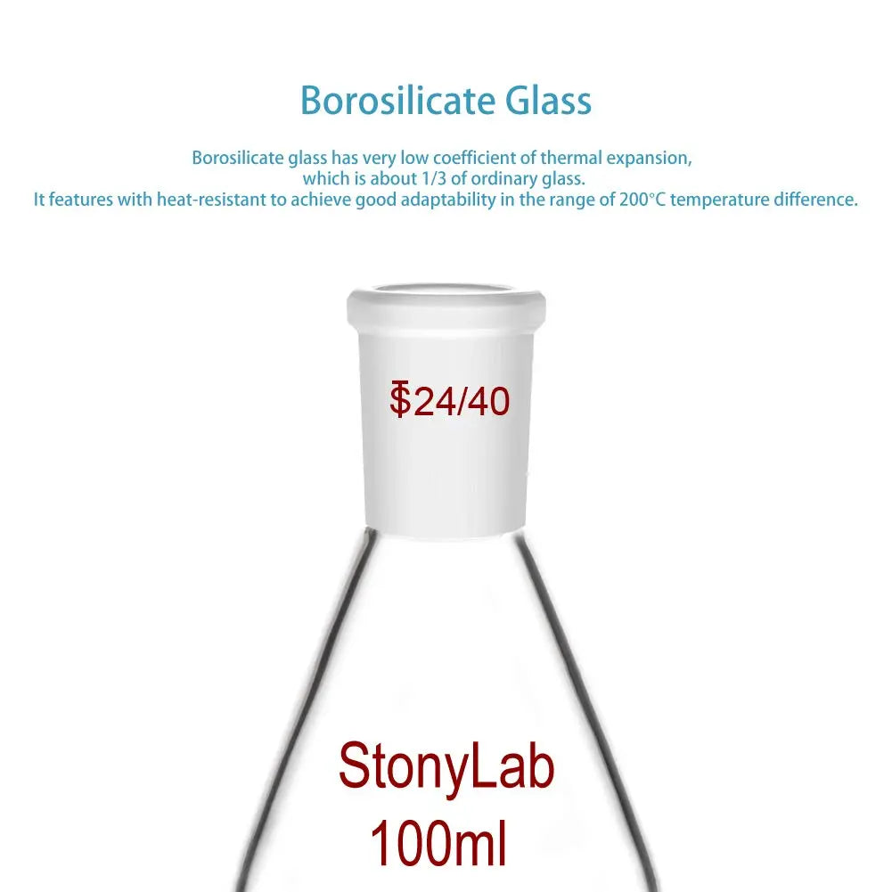 StonyLab Single Neck Recovery Flask heavy duty chemical processing configuration