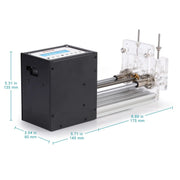 Side view and dimensional layout of the durable StonyLab Single-Channel Syringe Pump for 1-100 ml Syringes