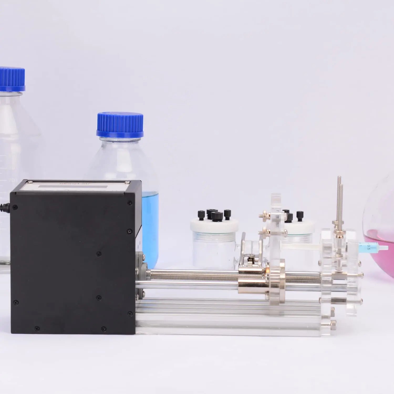 Control panel and digital status display setup of StonyLab Single-Channel Syringe Pump for 1-100 ml Syringes