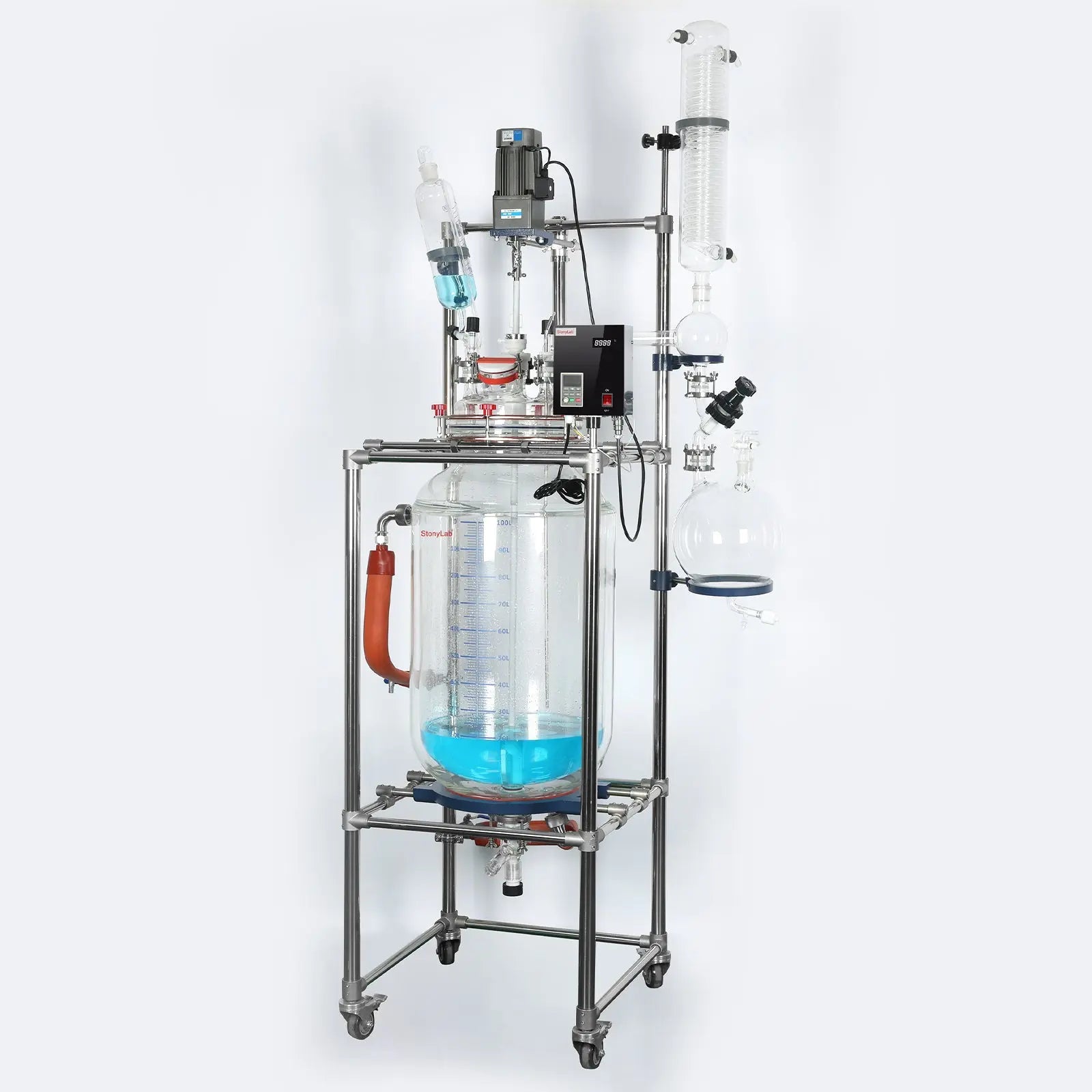 StonyLab 100L Jacketed Glass Reactor System for Pilot Plant and Process Scale-Up heavy duty chemical processing configuration