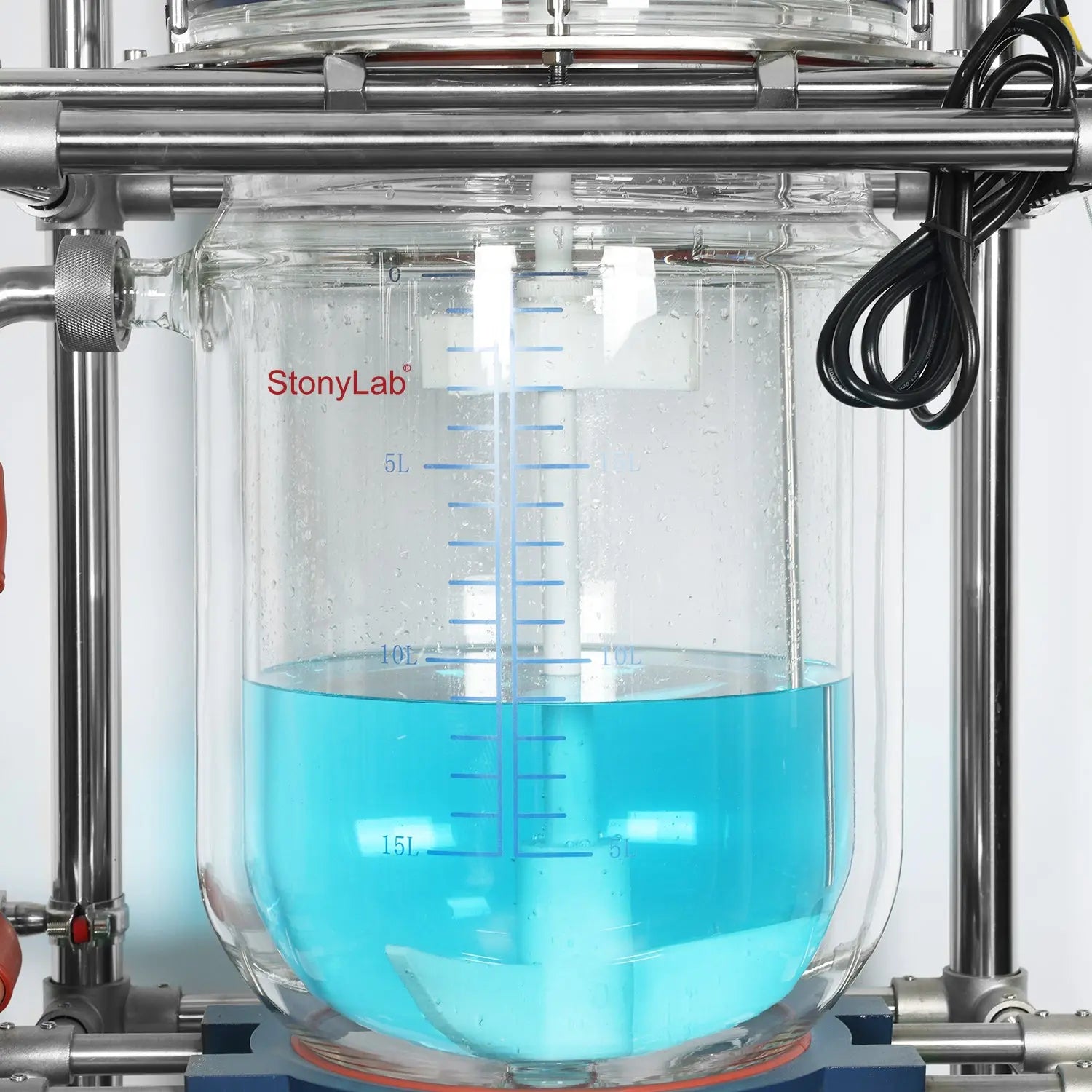 Detailed structural assembly component for StonyLab 20L Jacketed Glass Reactor System for Process Development and Pilot Research