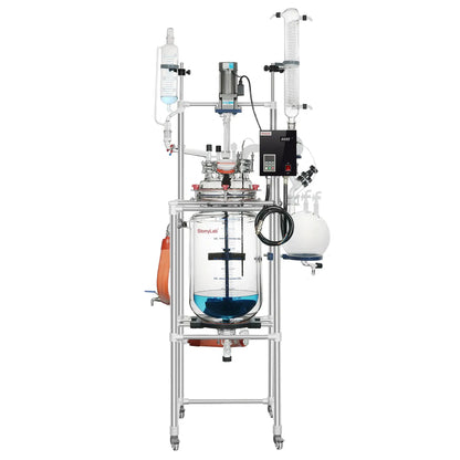 Single or Dual Jacketed Reactor Systems, Glass Reactor 50L Reactors - Glass