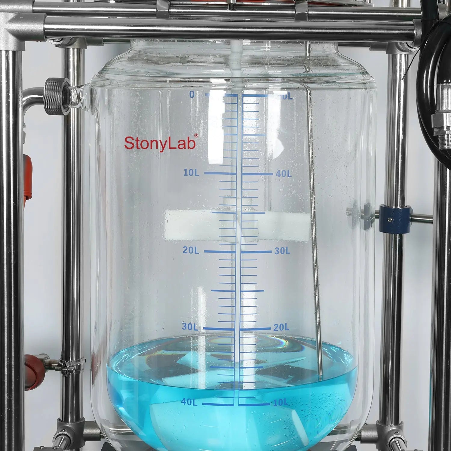 Detailed structural assembly component for StonyLab 50L Jacketed Glass Reactor System for Pilot Plant and Process Development