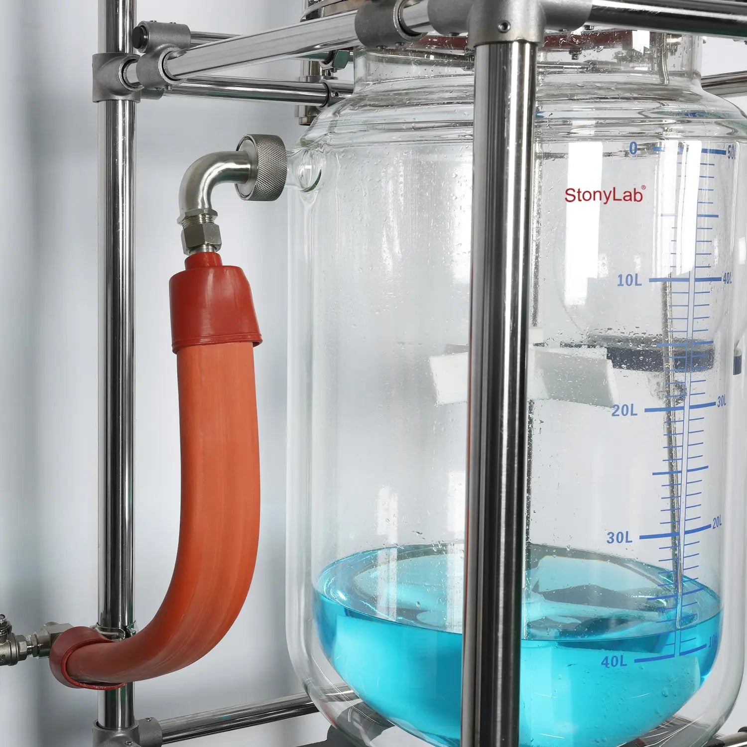 Comprehensive product view and setup components for StonyLab 50L Jacketed Glass Reactor System for Pilot Plant and Process Development