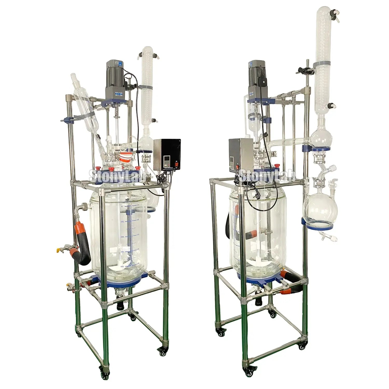 Single or Dual Jacketed Reactor Systems, Glass Reactor 50L - StonyLab Reactors - Glass 