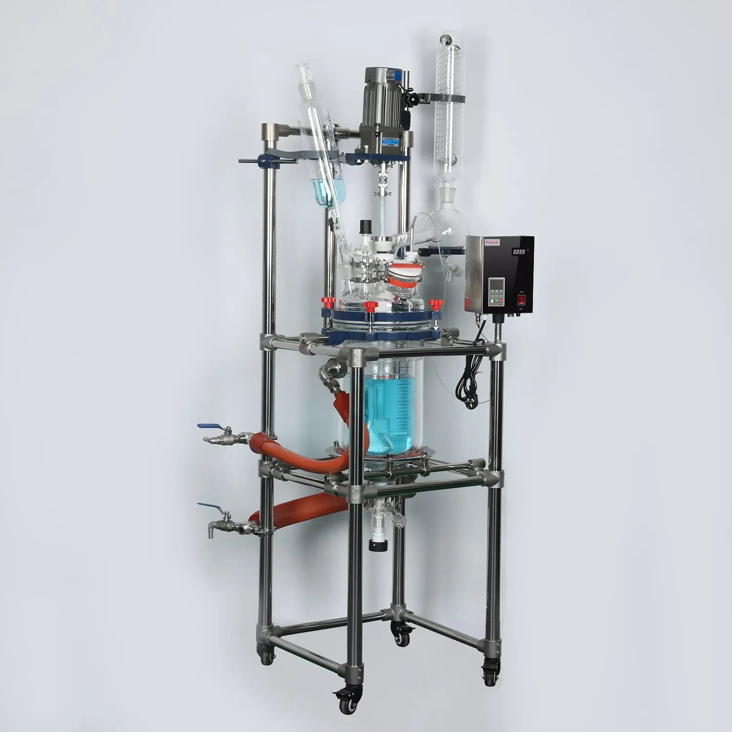 StonyLab 5L Jacketed Glass Reactor System for Laboratory Research and Chemical Synthesis heavy duty chemical processing configuration