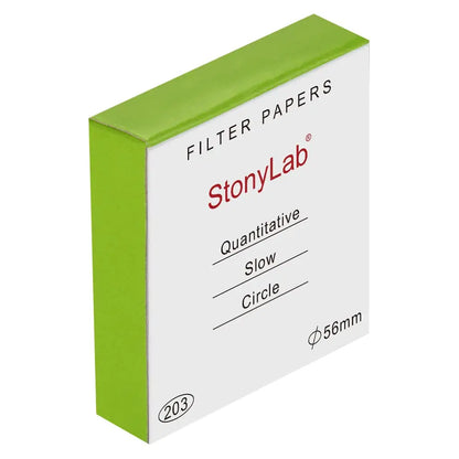 Slow Flow Rate Quantitative Filter Paper Circles, 100 Pack - StonyLab Filter Papers 56-mm