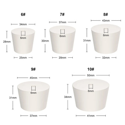 Solid Rubber Stoppers with Single Hole Stoppers