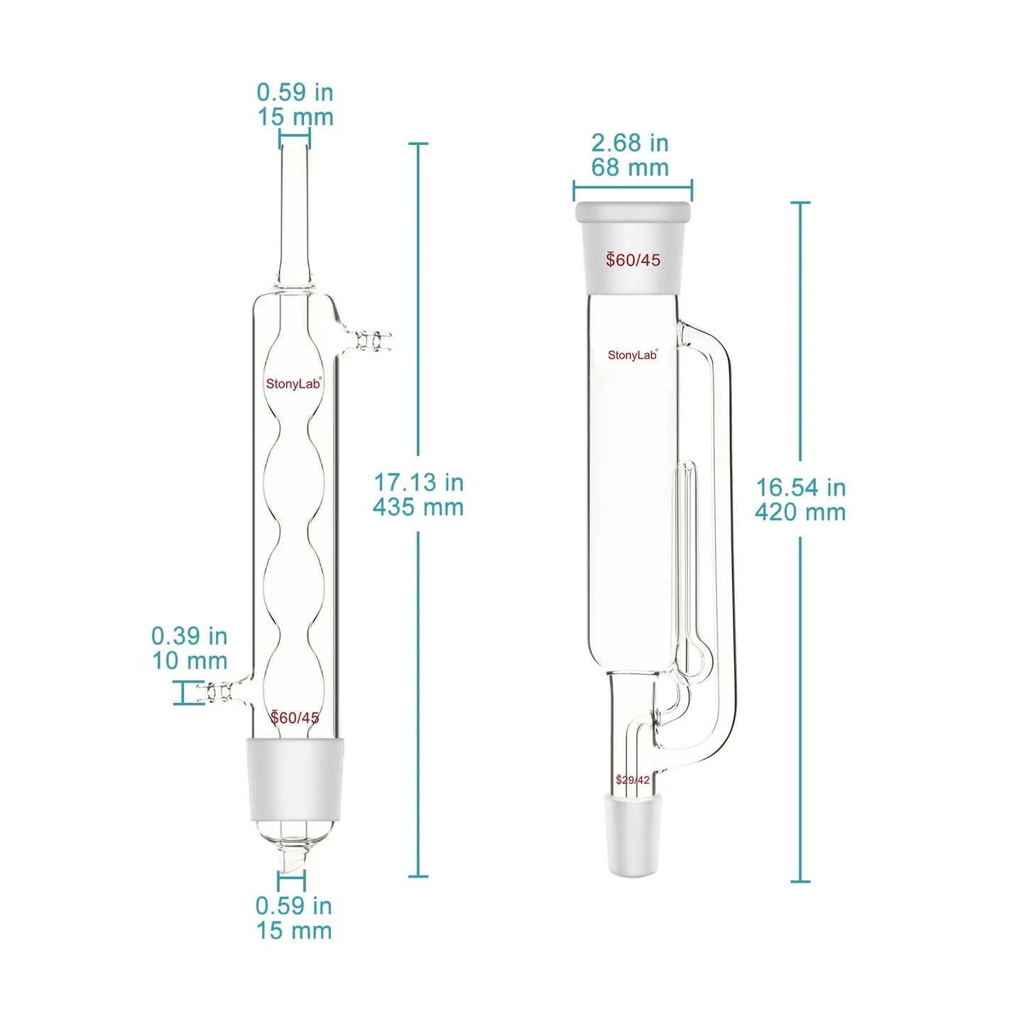 Soxhlet Extractor Set, Allihn Condenser, 1000ml, 4 Pack Soxhlet Kit