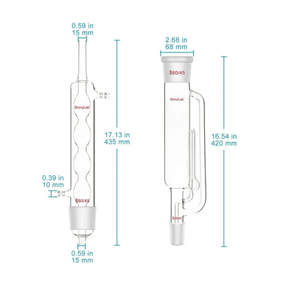 Soxhlet Extractor Set, Allihn Condenser, 1000ml, 4 Pack Soxhlet Kit