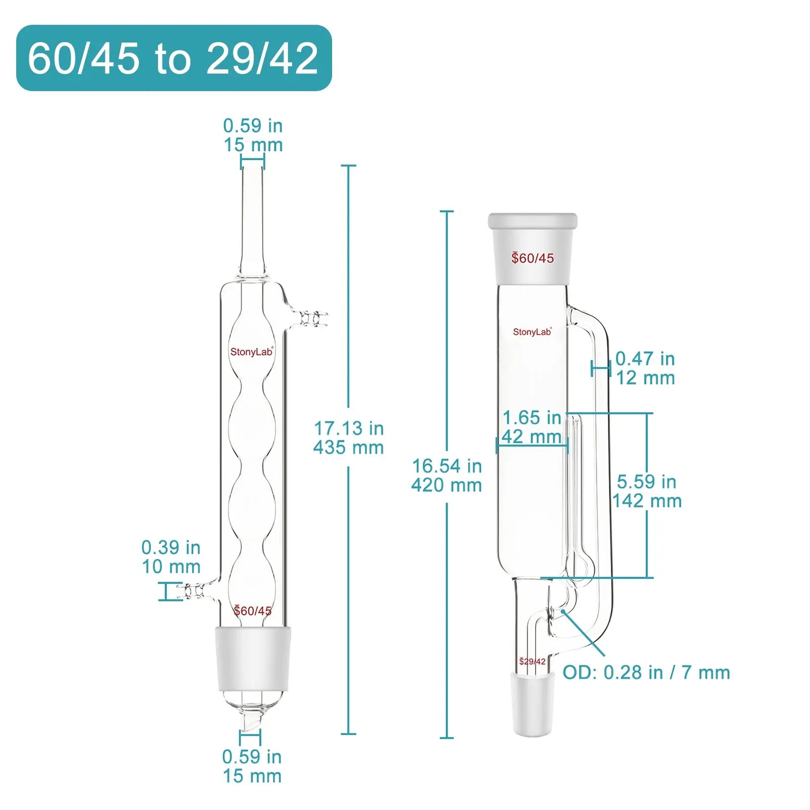 Detailed structural assembly component for StonyLab Soxhlet Extractor Set