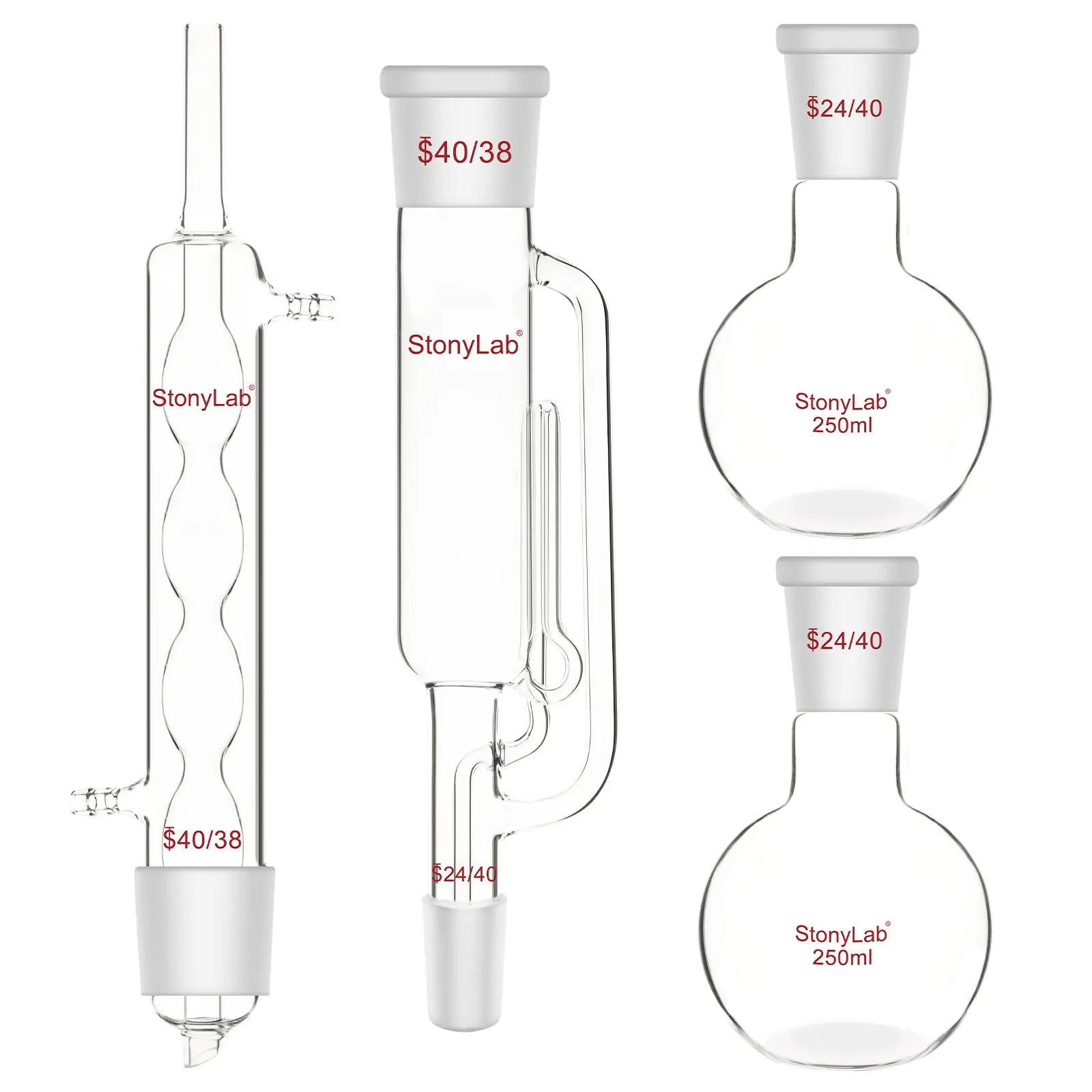 Comprehensive product view and setup components for StonyLab Soxhlet Extractor Set