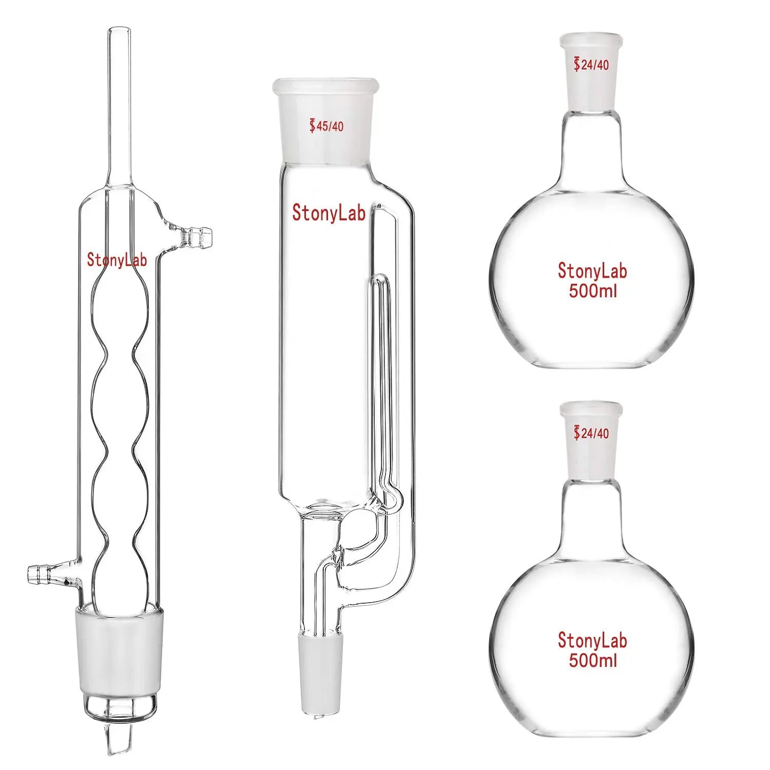 Comprehensive product view and setup components for StonyLab Soxhlet Extractor Set