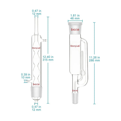 Soxhlet Extractor Set, Allihn Condenser, 250ml, 4 Pack Soxhlet Kits