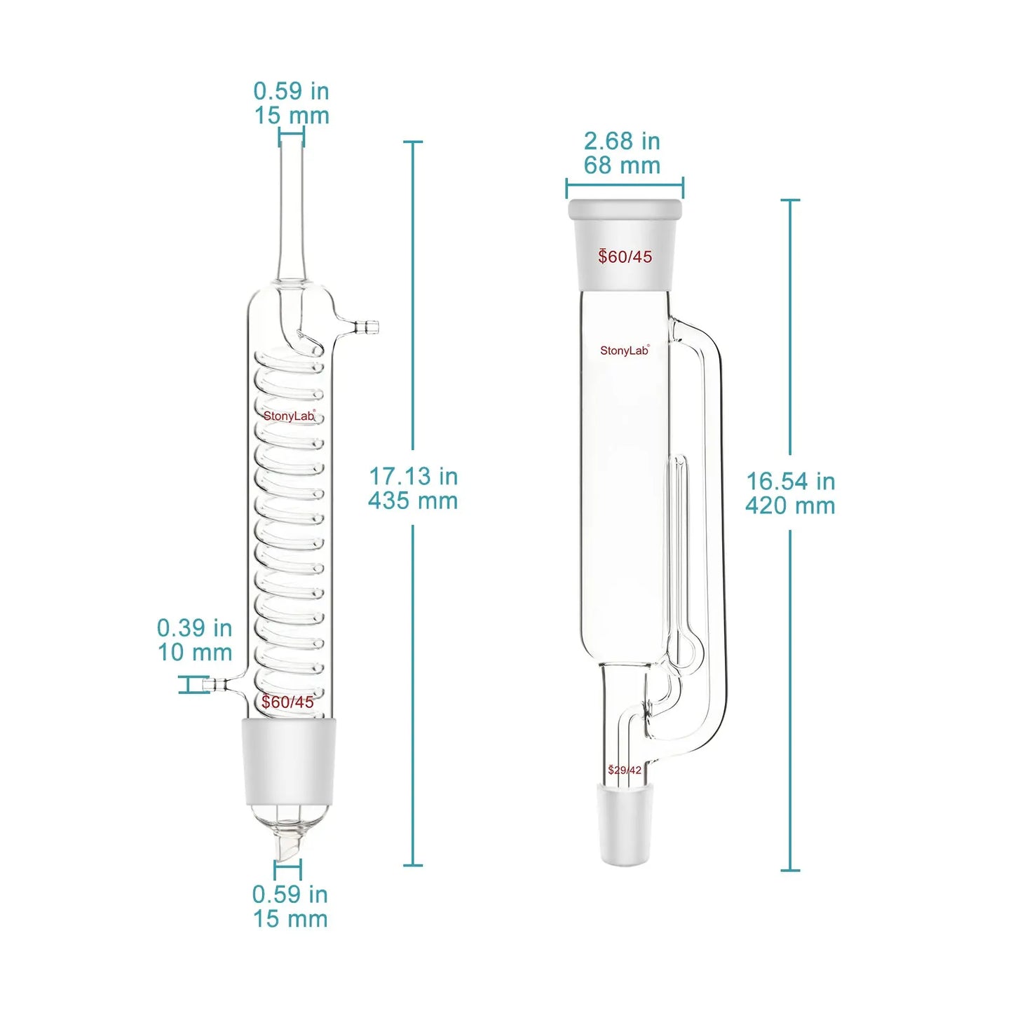 Soxhlet Extractor Set, Graham Condenser, 1000ml, 4 Pack Soxhlet Kit