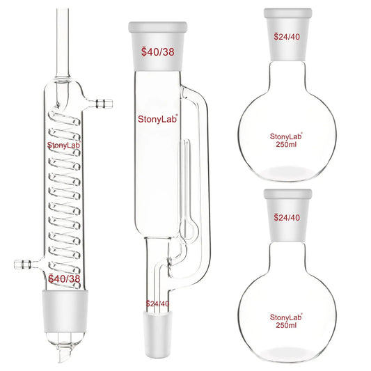 Soxhlet Extractor Set, Graham Condenser, 250ml, 4 Pack Soxhlet Kits