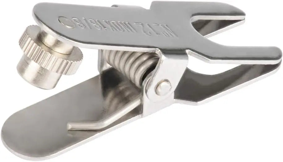 Side view and dimensional layout of the durable StonyLab Spherical Pinch Clamp
