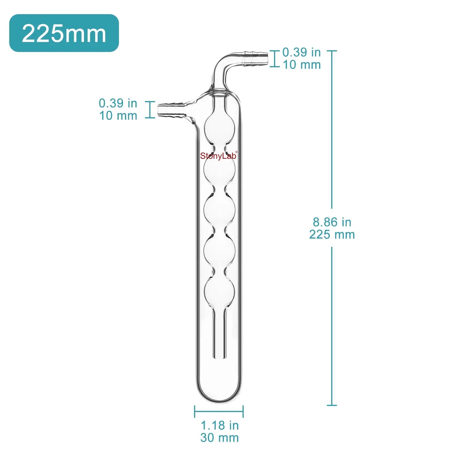 Close-up view showing the precise design and material of StonyLab Spherical Vacuum Cold Trap Bubbler