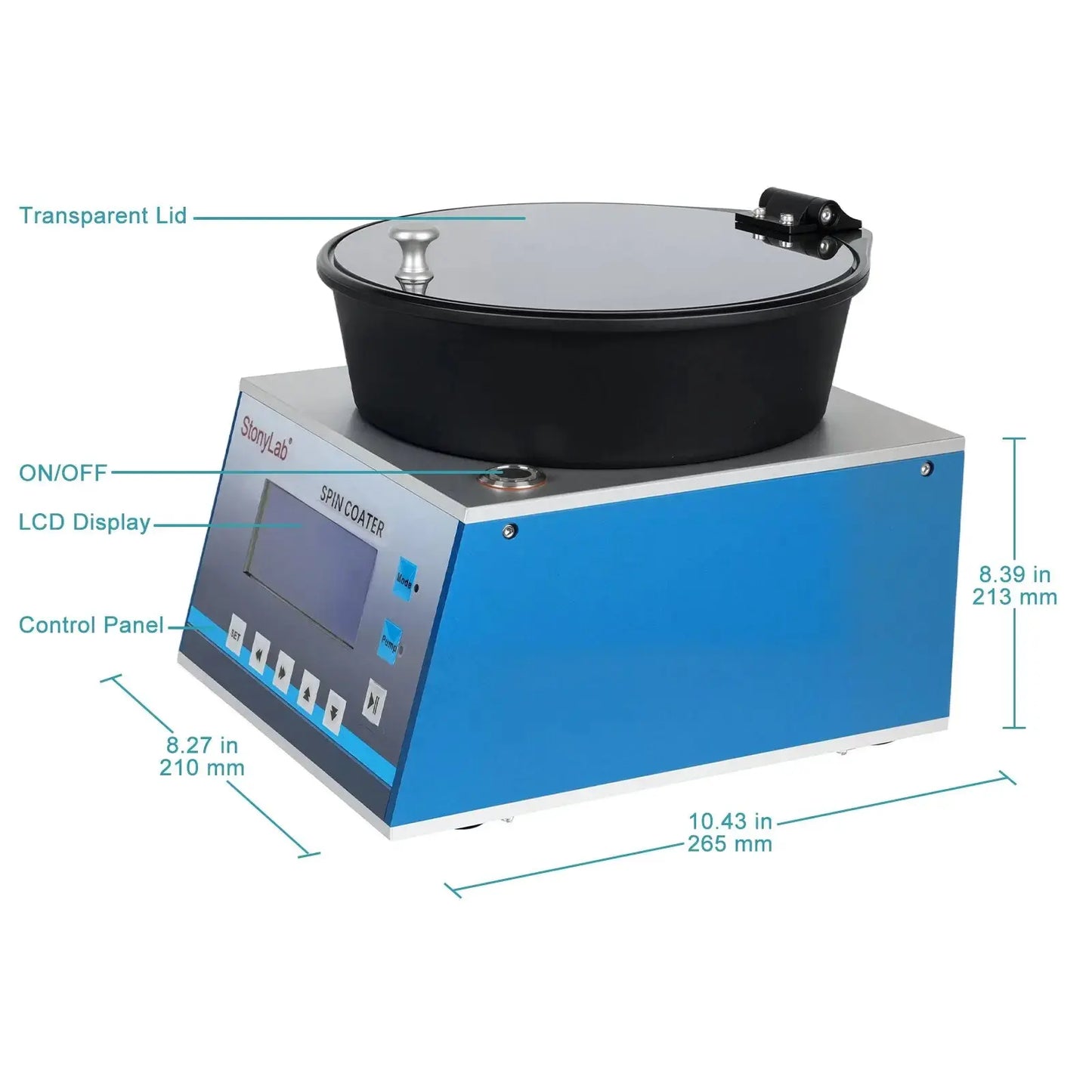 Spin Coater, Max Speed 9999 RPM, Max Acceleration 9999 RPM/S, High Precision ±1%, Max 4-Inch Substrates, 5-Step Programmable Spin Coater
