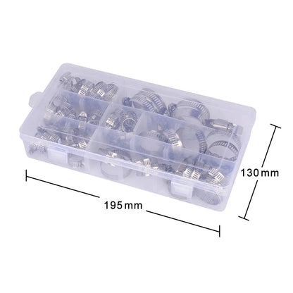 Stainless Hose Clamp Set, 60 Pcs Clamps