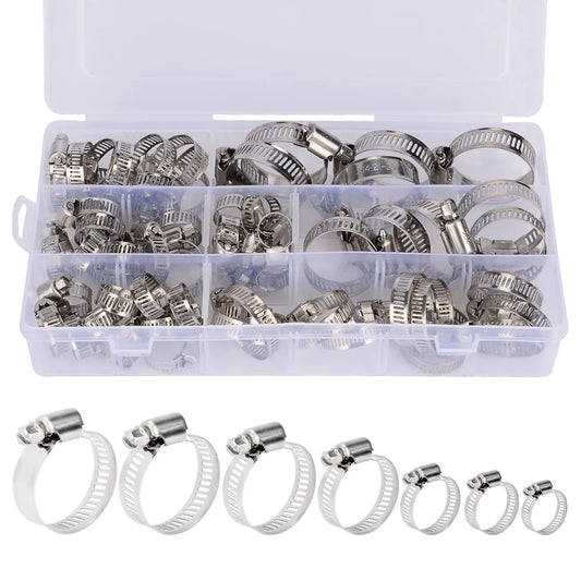 Stainless Hose Clamp Set, 60 Pcs - StonyLab Clamps 60-Pieces
