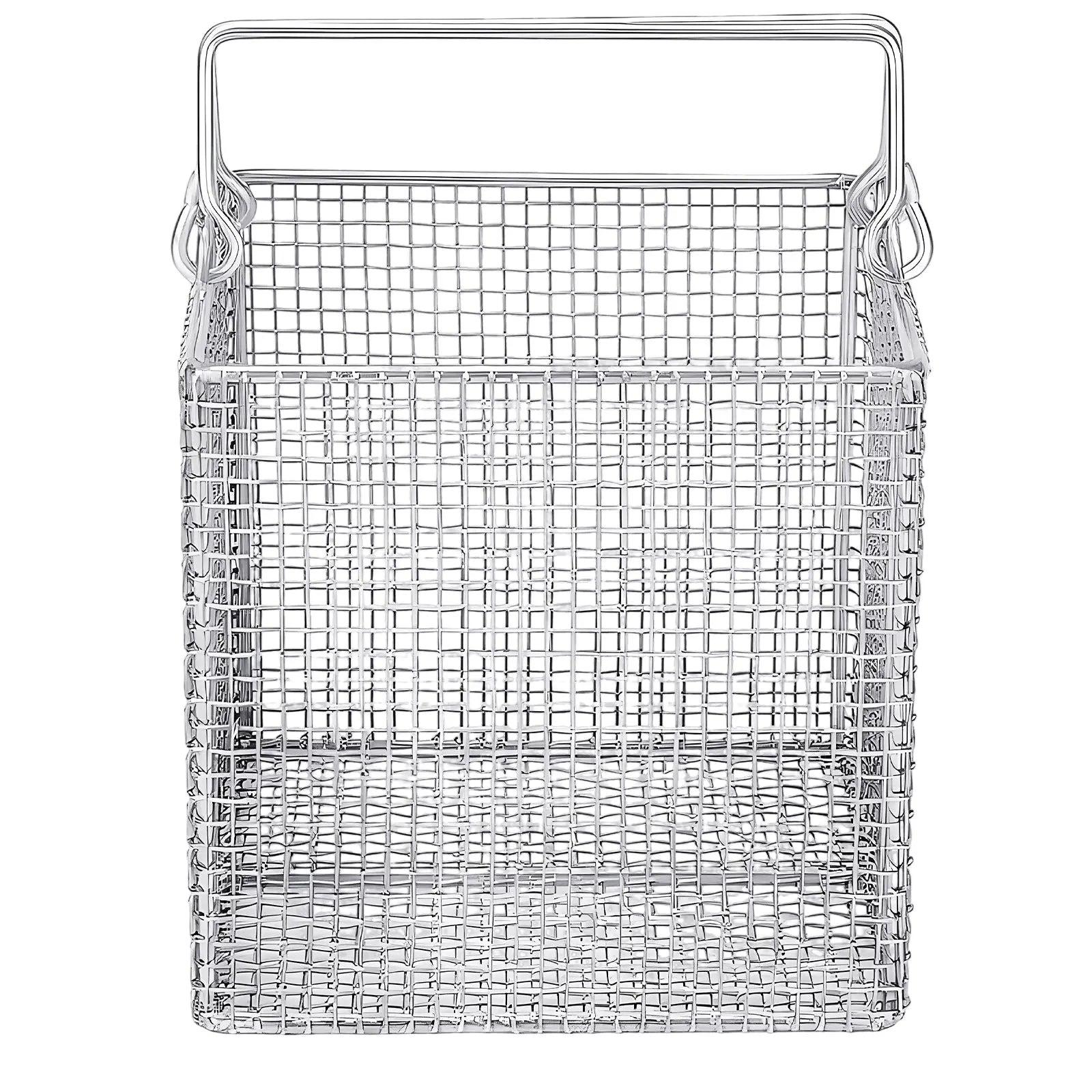 Side view and dimensional layout of the durable StonyLab 304 Stainless Steel Cleaning Baskets for Rinsing or Storing Tubes
