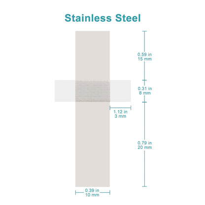 Stainless steel and nickel battery tab set for lithium-ion cell assembly 0.1 × 10 × 43 mm and 52 mm 100 pcs StonyLab
