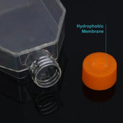 Side view and dimensional layout of the durable StonyLab Sterile Cell Culture Flasks with Breathable Lid